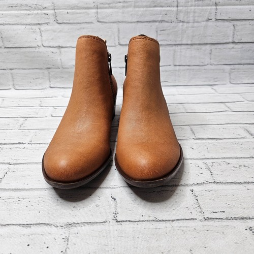 Lucky Brand Women's Basel Ankle Boots Goat Tide Leather Wheat Brown Size UK 8 - Picture 3 of 9