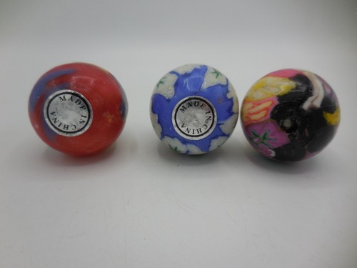 Lot of 3 Millefioiri Egg Candles Flower Colorful Candle 2" Unburned NEW - Picture 3 of 3