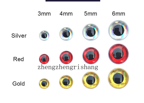 200 pcs 3/4/5/6mm 3D Fishing Lure Eyes Jigs Crafts for Hooks Fly Tying Materials - Picture 14 of 14