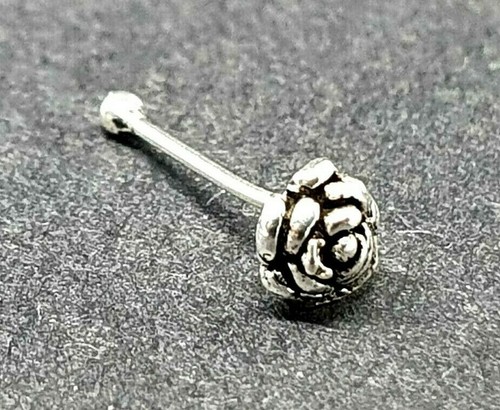 Borchia naso fiore rosa 3,5 mm rosa 22 g (0,6 mm) ossido argento sterling oss... - Foto 12 di 12