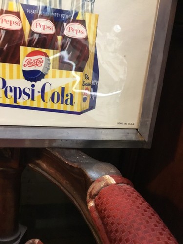 Rare 1950s Pepsi Cola Cardboard Advertising Sign With Original Aluminum Frame. - Picture 9 of 19