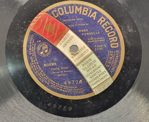 Bellini Norma Casta Diva Shellac Record No 49720 12" - Bild 2 von 3
