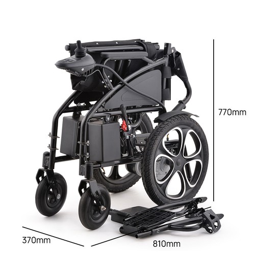 Electric Wheelchair Folding Long Range Lithium Power Motorised Foldable w/Pocket - Picture 3 of 24