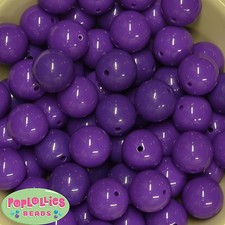 20mm Medium Purple Solid acrylic Bubblegum Beads Chunky gumball 20pc