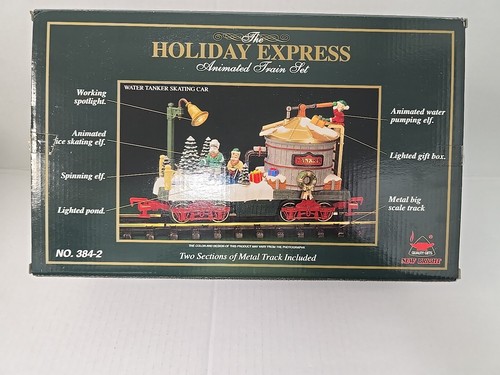 Vtg New Bright 384-2 Holiday Express Animated Water Tanker Skating Car NEW READ - Picture 6 of 14
