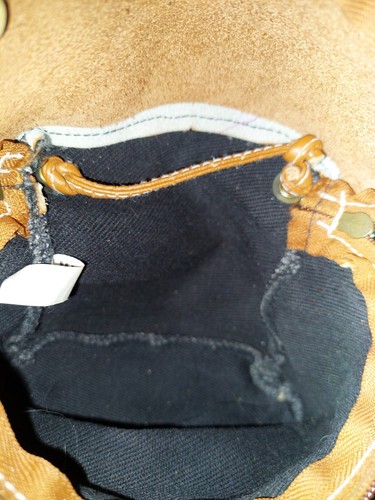 Limited Express Vintage Tiny Crossbody Bag / Pouch Leather & Canvas Strap Wear - Picture 9 of 10