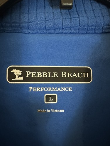 Pebble Beach Men Performance Blue Long Sleeve Golf Pullover Size Large EUC - Picture 3 of 5
