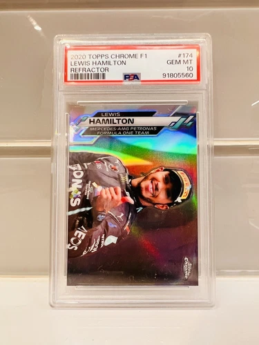 2020 Topps Chrome Formula 1 F1 Lewis Hamilton #174 Refractor PSA 10 (Pop 62)