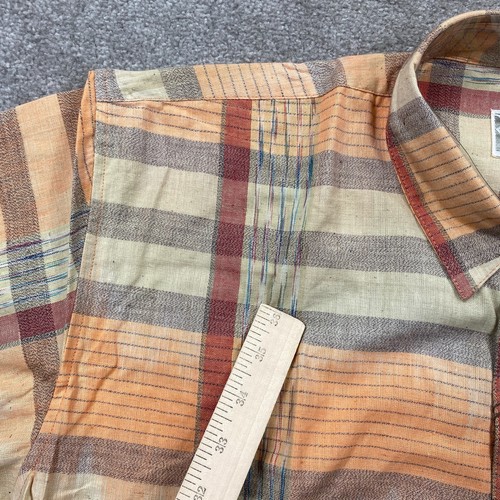 Vintage Ron Chereskin Classic Fit Plaid Button Up Shirt Men's Size L Peach Brown - Picture 13 of 17