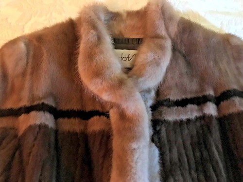 MAHOGANY & AUTUMN HAZE MINK FUR JACKET - MAGNIFICENT - SIZE 10-12 - Picture 4 of 5