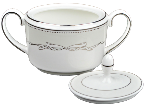 WEDGWOOD Vera Wang Love Knots Sugar Bowl Crema Set Vajilla Nuevo - Imagen 4 de 8
