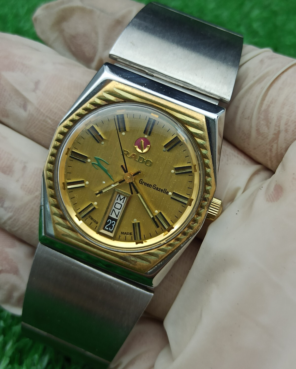 LUXURY VINTAGE RADO GREEN GAZELLE AUTOMATIC WATCH SWISS MADE 70s