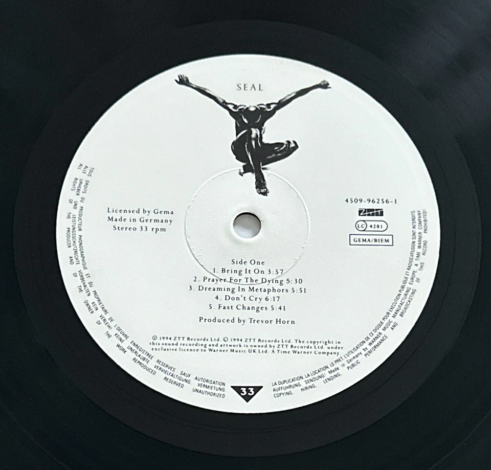Seal - Seal Rare Lp Vinyl Record Electronic Funk Soul EX / VG+ - Image 4 of 4
