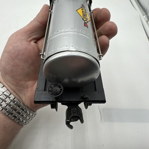 LIONEL POSTWAR O GAUGE SILVER SUNOCO SINGLE DOME TANK CAR SUNX #6555 - EX - Picture 14 of 20