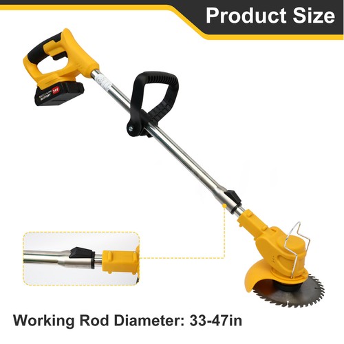 Electric Cordless Grass String Trimmer Lawn Edger Weed Wacker Cutter w/ Battery - Picture 39 of 71