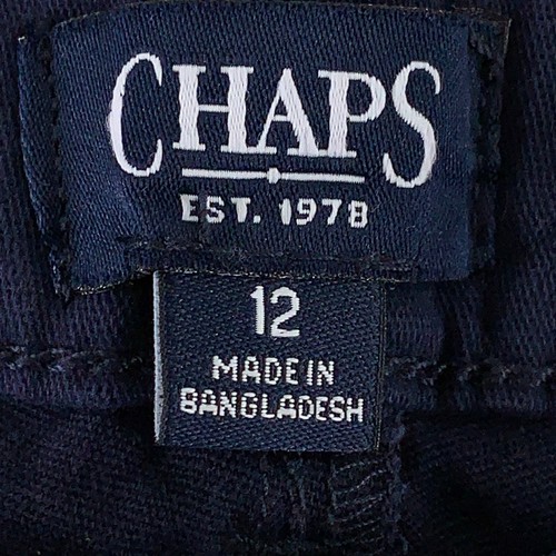 Chaps Girls Size 12 Navy Uniform Stretch Chino Pants New - Picture 2 of 4