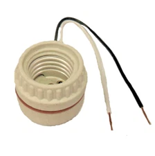 2-PIECE STANDARD-BASED LAMP SOCKET W/ 6" WIRES     TR-84