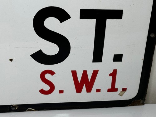 Enamel London Road Sign City Of Westminster Ebury Street Belgravia S.W.1 C1940's - Picture 19 of 24