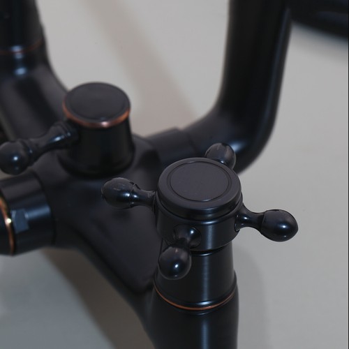 ORB Bañera Grifos de ducha Set Handle Spray Shower 2Handles Mixer Tap Deck Mount - Imagen 10 de 12