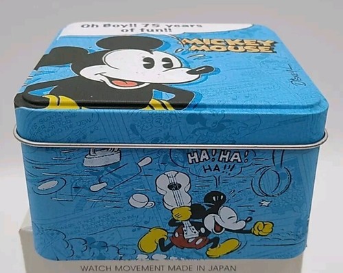Topolino 75 anni con orologio Topolino in latta commemorativa Disney 2005 nuovo con scatola - Foto 5 di 8