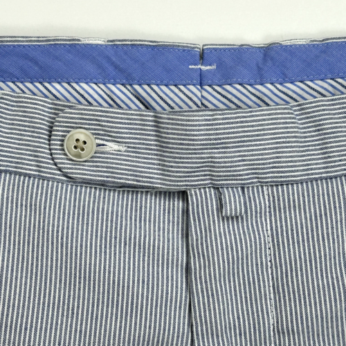 Peter Millar Bedford Cord Shorts Flat Front Navy White Cotton Striped Mens 36 - Picture 5 of 14