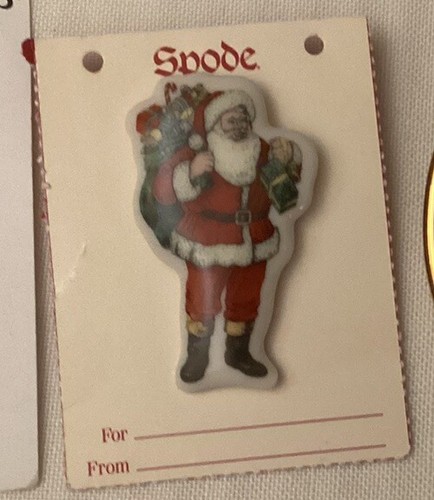Spode China Christmas Tree Santa Cheer Pin Porcelain - Picture 1 of 2