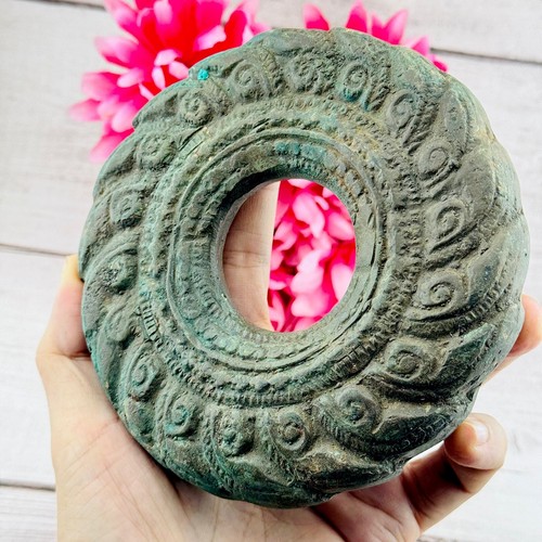 Antique Khmer Deity Weapon Bronze Warrior Vishnu Sudarshana Chakra Rowel #17971 - Picture 2 of 13