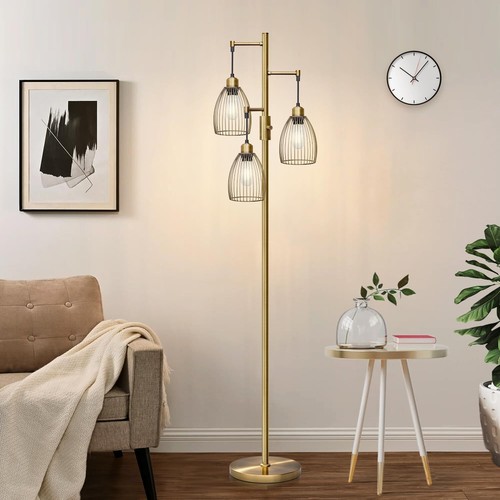 Elegant Dimmable Floor Lamp with 3x 800LM Edison Bulbs for Chic Interiors - Picture 3 of 7