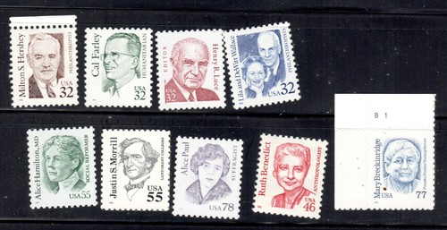 #2933...2943 1995-99 MNH Grandi Americani 9 francobolli diversi