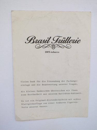 Vintage - Tabak Werbung - Kistendeckkelbild - Brasil Trüllerie - Havilla - Bild 1 von 5