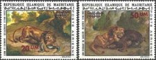 Timbres Animaux Mammifères Félins Lions Mauritanie PA153/154 ** - 80365FR