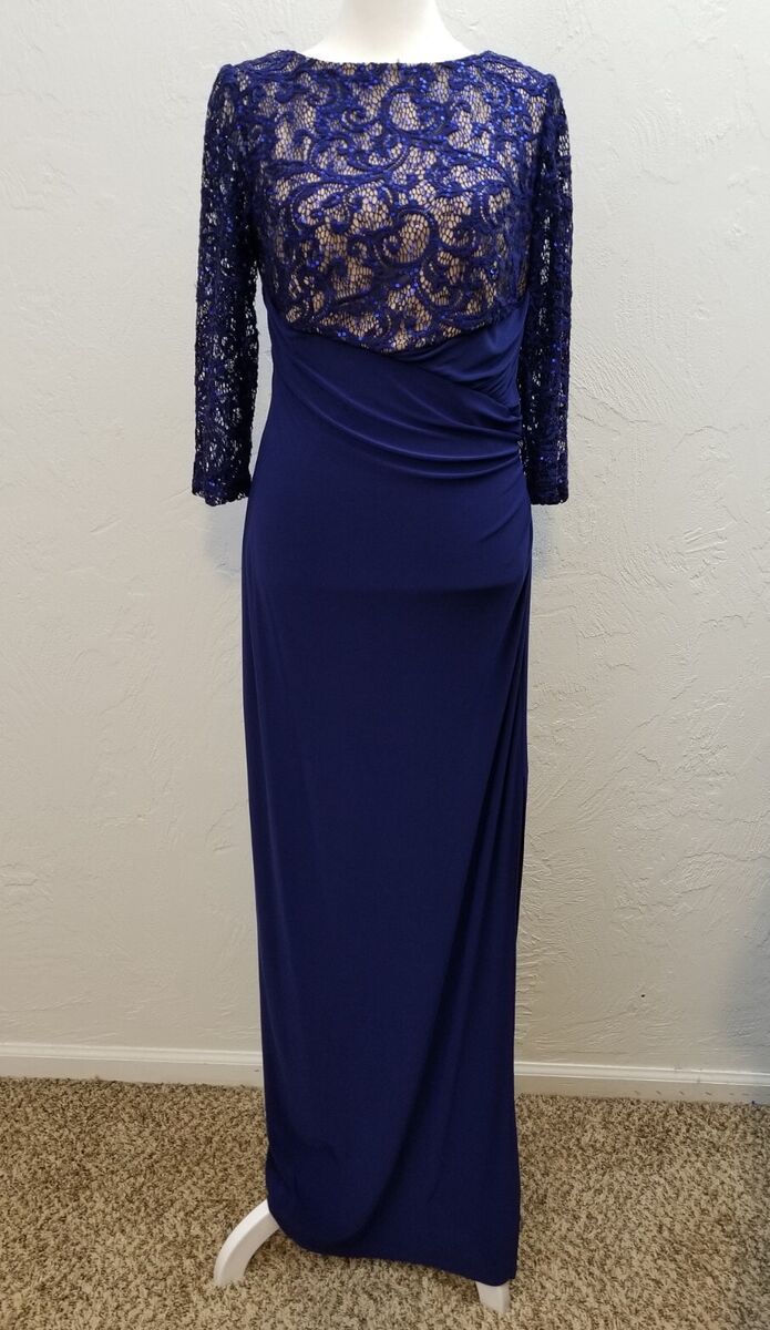 R&M RICHARDS Vtg Maxi Dress Formal Gown 6 Black Sparkly One