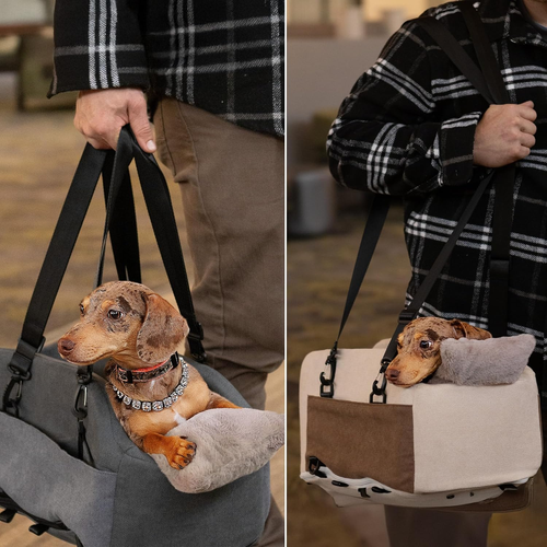 Console centrale seggiolino auto per cani - cinghie di sicurezza e guinzaglio - robusta pillola in schiuma e peluche - Foto 8 di 12