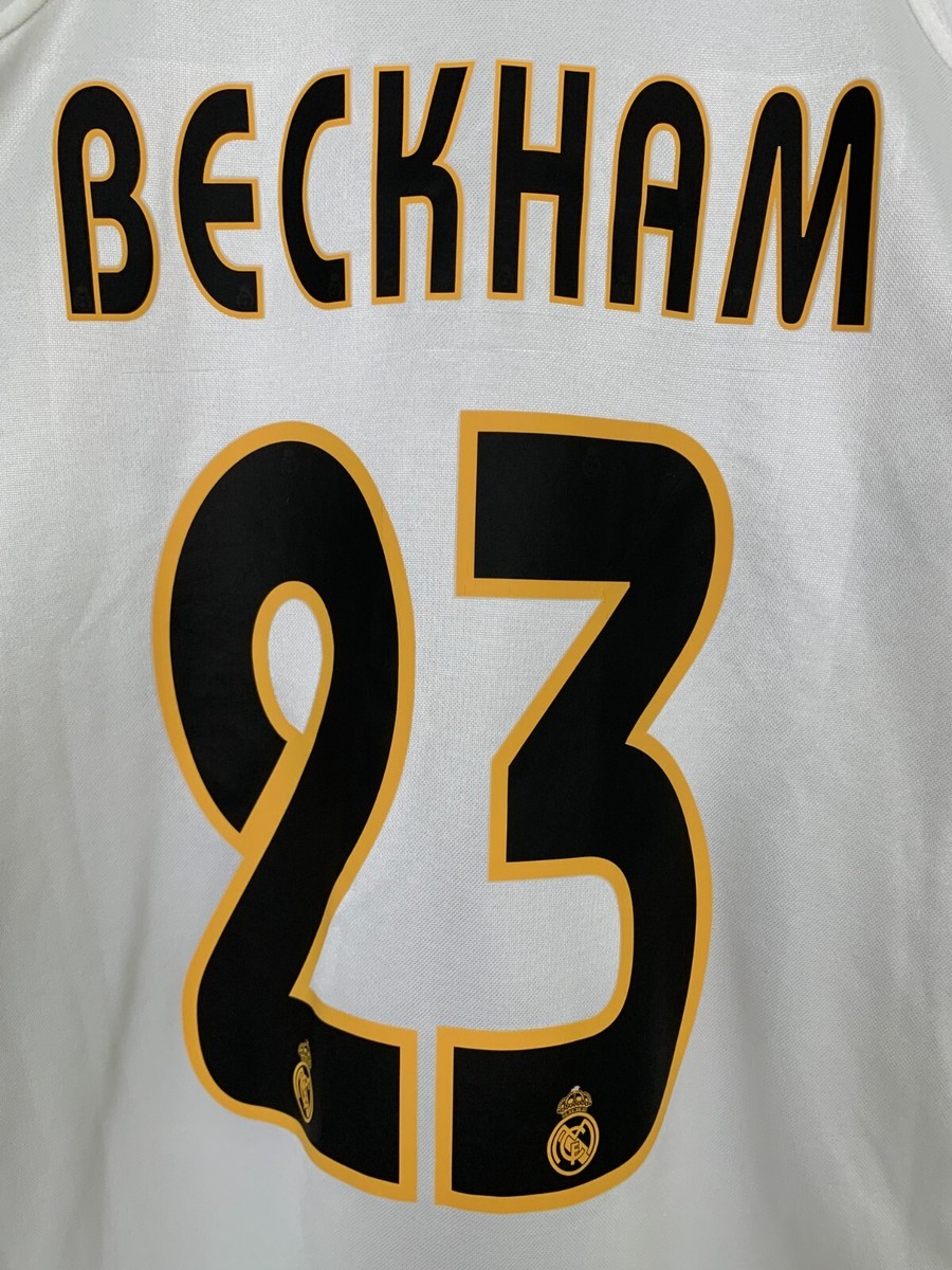 REAL MADRID 2004 2005 HOME FOOTBALL SHIRT #23 BECKHAM ADIDAS
