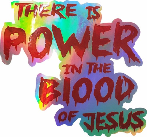 Power Blood Jesus Christ Lord GOD Holographic Truck Car Vinyl Decal Sticker - 第 1/4 張圖片