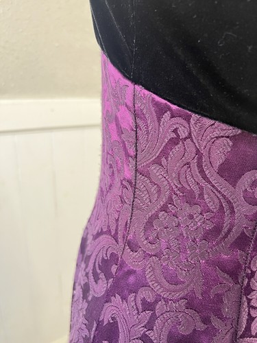 VTG Y2K Velvet Skater Dress Womens Small Black Purple Fairy Goth Whimsigoth 90s - Picture 12 of 12