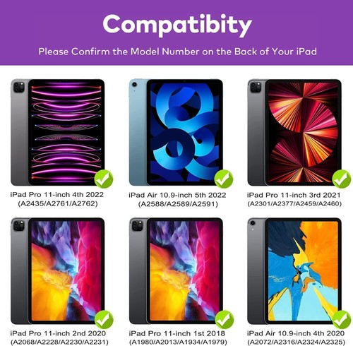 For iPad Air 5th/4th Generation/Pro 11inch Backlit Rotate Touchpad Keyboard Case - 第 28/70 張圖片