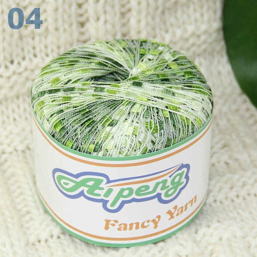Sale New Lot of 2 ballsx50g High-quality Nylon Ladder Track Knitting Yarn Green - Picture 6 of 9