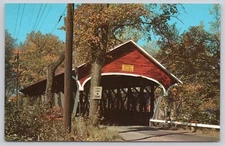 The Mechanic Street Covered Bridge Isreal River Lancaster Nwe Hampshire Postcard