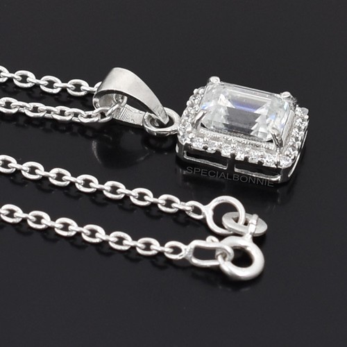 Wunderschönes 3 kt zertifiziertes weißes Diamant Collier, KOSTENLOSE Diamant Ohrstecker! - Bild 3 von 11