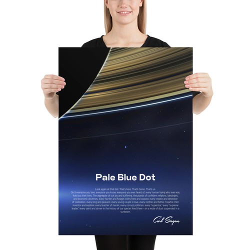 Pale Blue Dot poster, Saturn, NASA Cassini mission, 2013 — Space poster - Picture 12 of 14