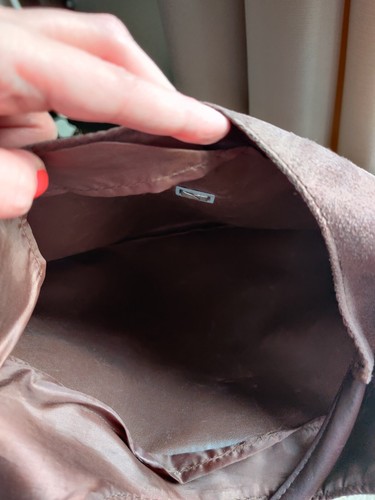Hanbag Tote Brown With Handle Faux Nubuck Suede - Picture 7 of 12