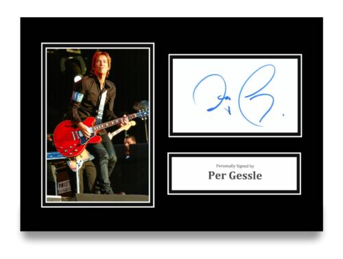Per Gessle Signed A4 Photo Autograph Card Roxette Guitarist Gift Display + COA