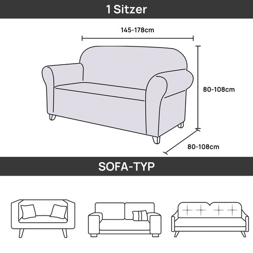 Elastische Sofabezug Sofa Cover Überwürfe Stretch Sofahusse Abdeckung 1-4 Sitzer - Bild 8 von 17