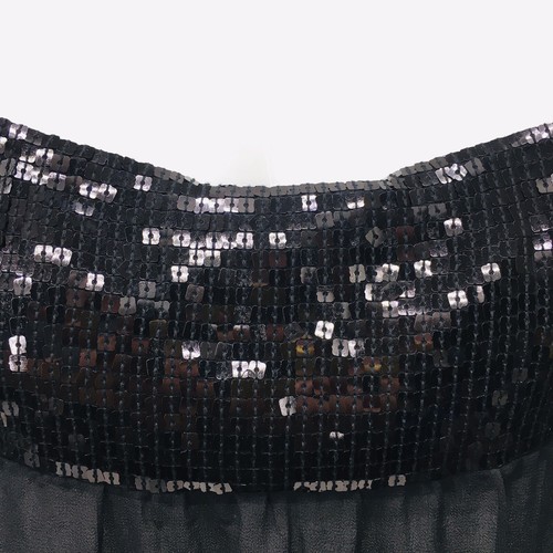 Neu mit Etikett!! Peppe Peluso Gr. S schwarz transparent Chiffon Spaghettiträger Pailletten Tank Bluse - Bild 3 von 9