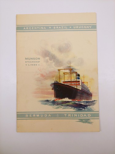 1936 Munson Steamship Lines USMS Southern Cross menú de cena ilustrado cubierta SS - Imagen 1 de 8