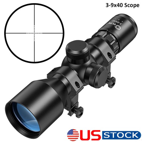 3-9x40 Compact Scope Riflescope Mil-dot Crosshair Tactical Aim Optic Sight Scope - Picture 1 of 12