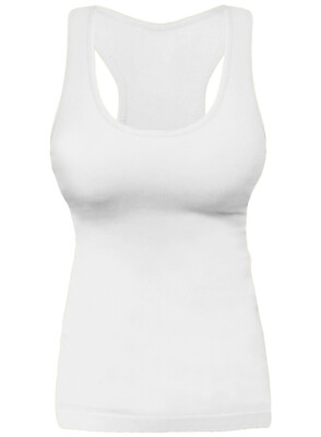 Womens Ribbed Racerback Tank Top Camisole One Size Exercise Fitted Layering Top