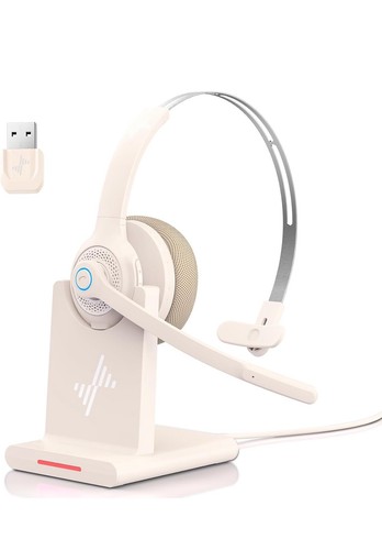 Cuffie Bluetooth Wireless con Cancellazione del Rumore, Microfono, V5.2 Cuffie Computer - Foto 1 di 7