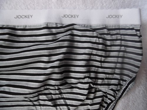 -3 JOCKEY ELANCE WOMEN'S FRENCH CUTS PANTIES COTTON BLACK,GRAY, STRIPE SIZE 10 - Picture 12 of 12